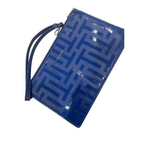 TED BAKER ROYAL BLUE CLUTCH WRISTLET BAG PREPPY CHIC AESTHETIC VERSATILE - Picture 8 of 14